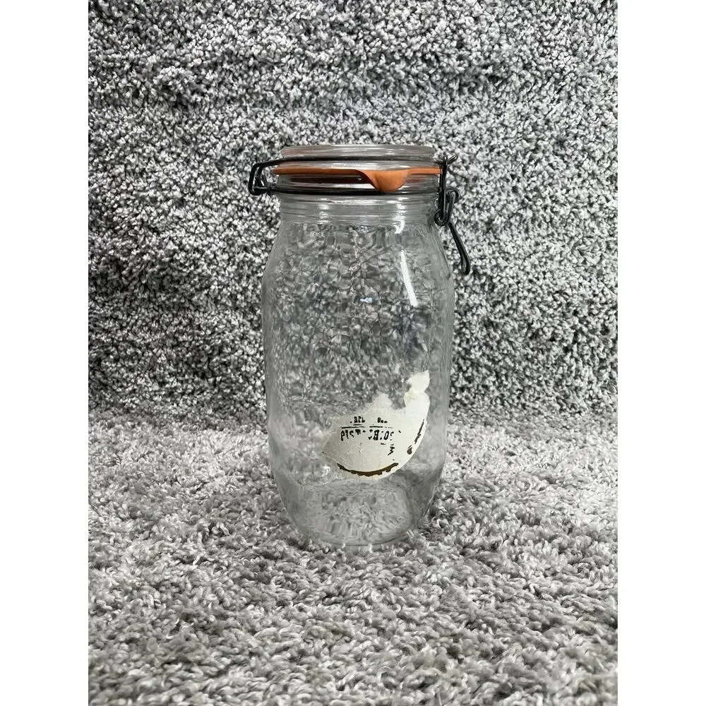 Glass Canning Jar With Airtight Rubber Seal Hinged Lid Size 2L Kitchen Home